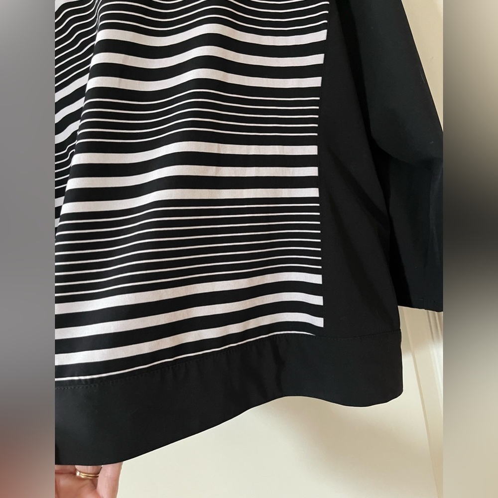 Sale! Chico’s Black & White Lightweight Jacket Zipper Women’s Size Large - Picture 2 of 16
